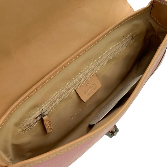 Vintage Gucci by Tom Ford pink canvas Jackie flap shoulder bag - Picture 7 of 8